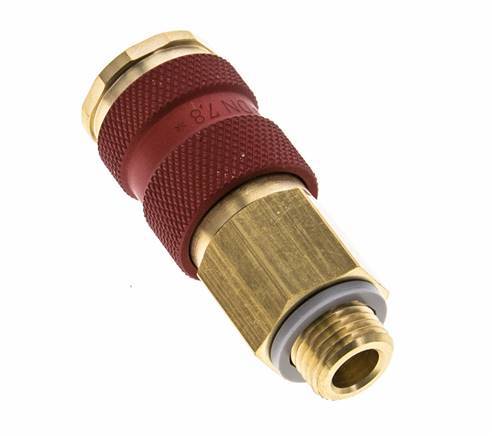 Brass DN 7.2 (Euro) Red-Coded Air Coupling Socket G 1/4 inch Male
