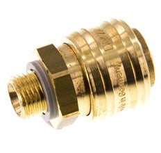 Brass DN 7.2 (Euro) Air Coupling Socket G 1/4 inch Male Double Shut-Off