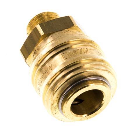 Brass DN 7.2 (Euro) Air Coupling Socket G 1/4 inch Male Double Shut-Off