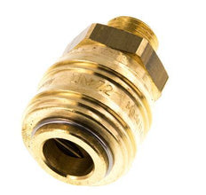 Brass DN 7.2 (Euro) Air Coupling Socket G 1/4 inch Male Double Shut-Off