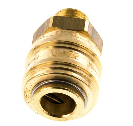 Brass DN 7.2 (Euro) Air Coupling Socket G 1/4 inch Male Double Shut-Off