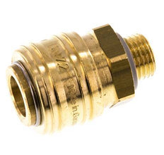 Brass DN 7.2 (Euro) Air Coupling Socket G 1/4 inch Male Double Shut-Off