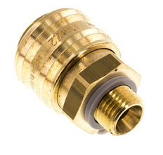 Brass DN 7.2 (Euro) Air Coupling Socket G 1/4 inch Male Double Shut-Off