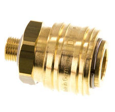 Brass DN 7.2 (Euro) Air Coupling Socket G 1/8 inch Male Double Shut-Off