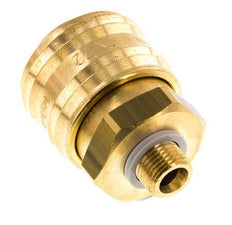 Brass DN 7.2 (Euro) Air Coupling Socket G 1/8 inch Male Double Shut-Off