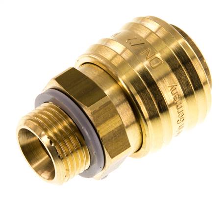 Brass DN 7.2 (Euro) Air Coupling Socket G 3/8 inch Male Double Shut-Off
