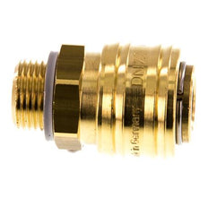 Brass DN 7.2 (Euro) Air Coupling Socket G 3/8 inch Male Double Shut-Off