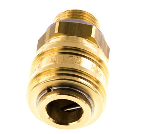 Brass DN 7.2 (Euro) Air Coupling Socket G 3/8 inch Male Double Shut-Off