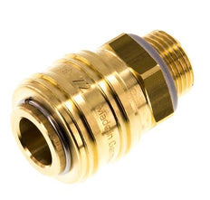 Brass DN 7.2 (Euro) Air Coupling Socket G 3/8 inch Male Double Shut-Off