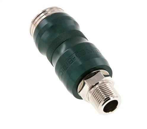 Nickel-plated Brass DN 7.8 Safety Air Coupling Socket with Slide Sleeve R 3/8 inch Male