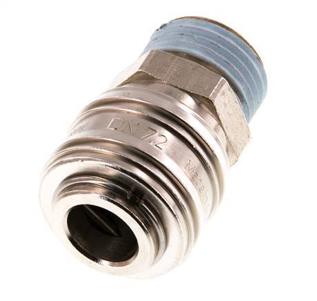 Nickel-plated Brass DN 7.2 (Euro) Air Coupling Socket G 1/2 inch Male Double Shut-Off