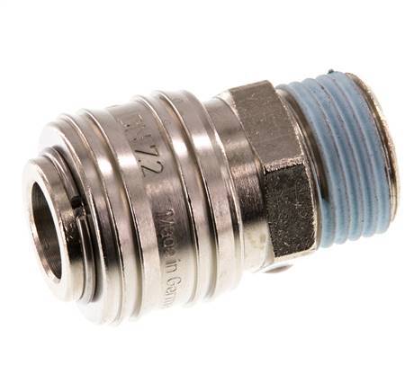 Nickel-plated Brass DN 7.2 (Euro) Air Coupling Socket G 1/2 inch Male Double Shut-Off