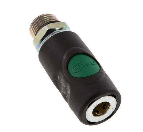 Composite material DN 7.4 Safety Air Coupling Socket with Push Button G 1/2 inch Male