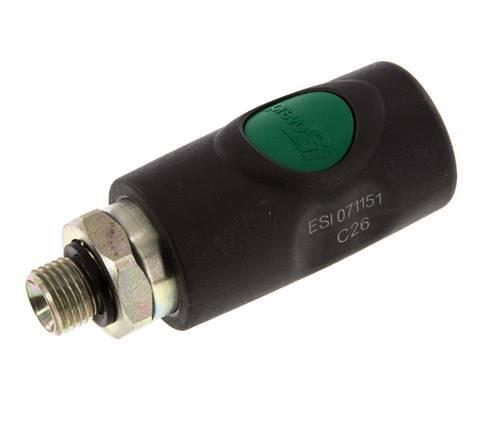 Composite material DN 7.4 Safety Air Coupling Socket with Push Button G 1/4 inch Male