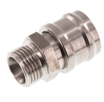 Stainless steel DN 7.2 (Euro) Air Coupling Socket G 1/2 inch Male Double Shut-Off