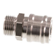 Stainless steel DN 7.2 (Euro) Air Coupling Socket G 1/2 inch Male Double Shut-Off