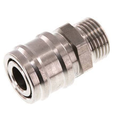 Stainless steel DN 7.2 (Euro) Air Coupling Socket G 1/2 inch Male Double Shut-Off