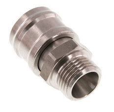 Stainless steel DN 7.2 (Euro) Air Coupling Socket G 1/2 inch Male Double Shut-Off