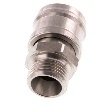 Stainless steel DN 7.2 (Euro) Air Coupling Socket G 1/2 inch Male Double Shut-Off