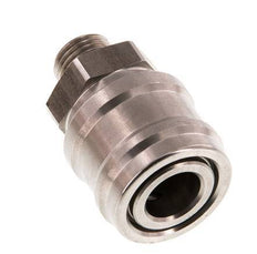 Stainless steel DN 7.2 (Euro) Air Coupling Socket G 1/4 inch Male Double Shut-Off