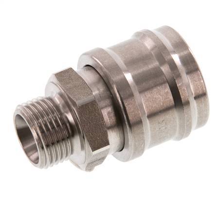 Stainless steel DN 7.2 (Euro) Air Coupling Socket G 3/8 inch Male Double Shut-Off