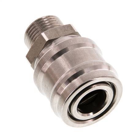 Stainless steel DN 7.2 (Euro) Air Coupling Socket G 3/8 inch Male Double Shut-Off