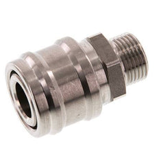 Stainless steel DN 7.2 (Euro) Air Coupling Socket G 3/8 inch Male Double Shut-Off