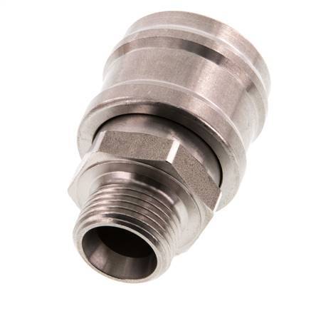 Stainless steel DN 7.2 (Euro) Air Coupling Socket G 3/8 inch Male Double Shut-Off