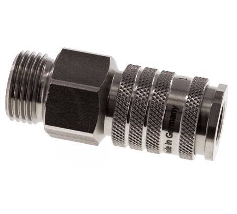 Stainless steel DN 7.8 Air Coupling Socket G 1/2 inch Male Double Shut-Off