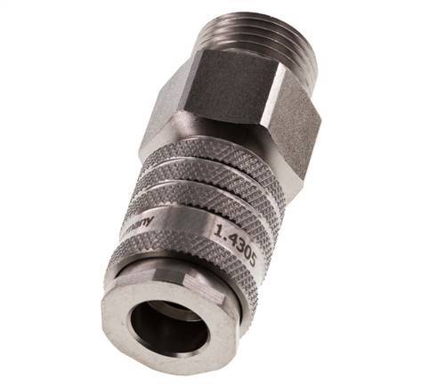 Stainless steel DN 7.8 Air Coupling Socket G 1/2 inch Male Double Shut-Off