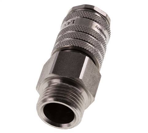Stainless steel DN 7.8 Air Coupling Socket G 1/2 inch Male Double Shut-Off