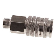 Stainless steel DN 7.8 Air Coupling Socket G 1/4 inch Male Double Shut-Off