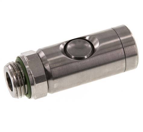 Stainless Steel 316L DN 7.4 Safety Air Coupling Socket With Push Button G 1/2 inch Male