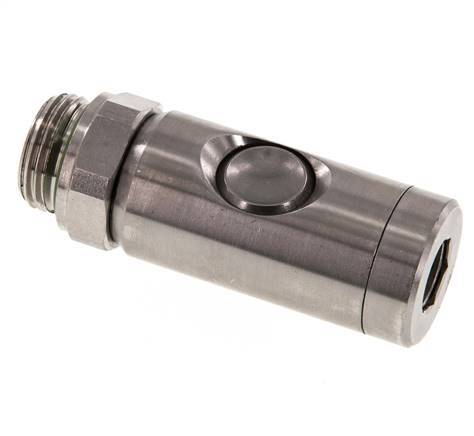 Stainless Steel 316L DN 7.4 Safety Air Coupling Socket With Push Button G 1/2 inch Male