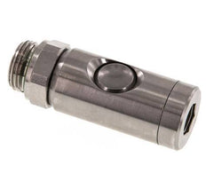 Stainless Steel 316L DN 7.4 Safety Air Coupling Socket With Push Button G 1/2 inch Male
