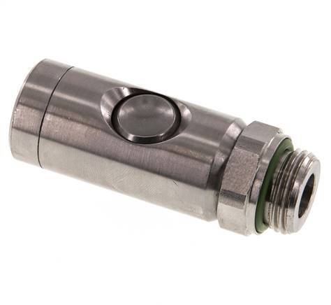 Stainless Steel 316L DN 7.4 Safety Air Coupling Socket With Push Button G 1/2 inch Male