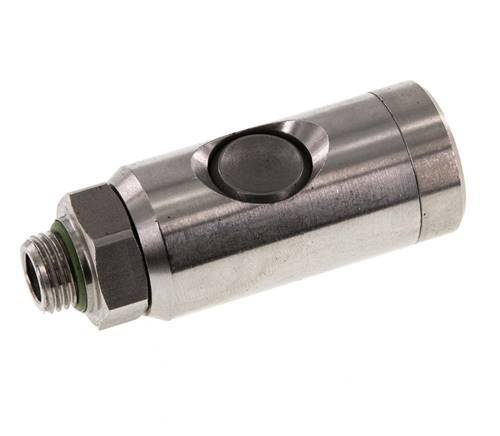 Stainless Steel 316L DN 7.4 Safety Air Coupling Socket With Push Button G 1/4 inch Male