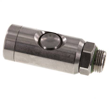 Stainless Steel 316L DN 7.4 Safety Air Coupling Socket With Push Button G 3/8 inch Male