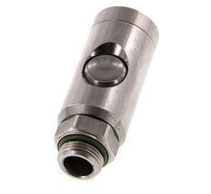 Stainless Steel 316L DN 7.4 Safety Air Coupling Socket With Push Button G 3/8 inch Male