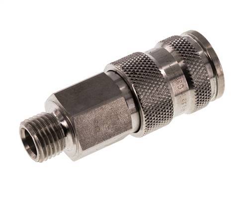 Stainless steel 306L DN 7.8 Air Coupling Socket G 1/4 inch Male Double Shut-Off