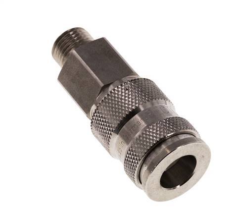 Stainless steel 306L DN 7.8 Air Coupling Socket G 1/4 inch Male Double Shut-Off