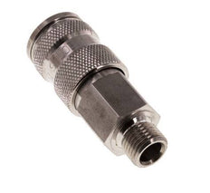 Stainless Steel 316L DN 7.8 Air Coupling Socket G 1/4 inch Male Double Shut-Off