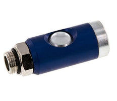 Hardened steel DN 7.4 Safety Air Coupling Socket with Push Button G 3/8 inch Male