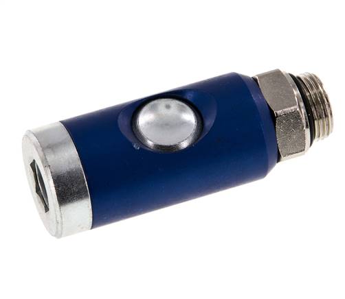 Hardened steel DN 7.4 Safety Air Coupling Socket with Push Button G 3/8 inch Male