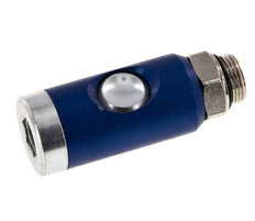 Hardened steel DN 7.4 Safety Air Coupling Socket with Push Button G 3/8 inch Male