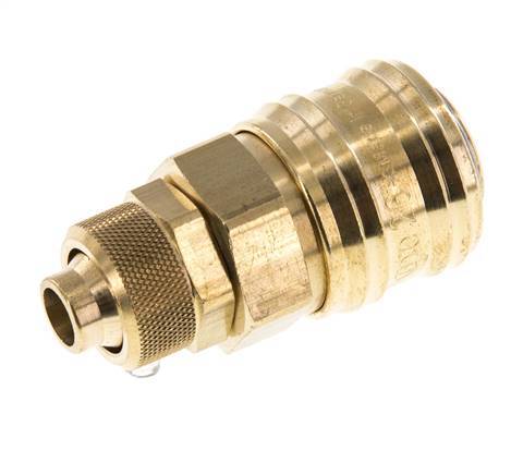 Brass DN 7.2 (Euro) Air Coupling Socket 9x12 mm Union Nut Double Shut-Off