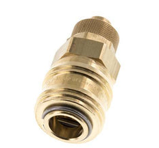 Brass DN 7.2 (Euro) Air Coupling Socket 9x12 mm Union Nut Double Shut-Off