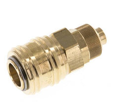 Brass DN 7.2 (Euro) Air Coupling Socket 9x12 mm Union Nut Double Shut-Off