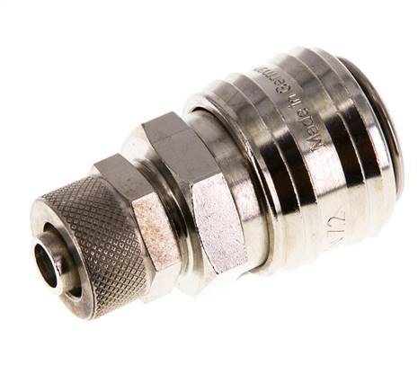 Nickel-plated Brass DN 7.2 (Euro) Air Coupling Socket 8x10 mm Union Nut