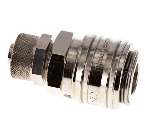 Nickel-plated Brass DN 7.2 (Euro) Air Coupling Socket 8x10 mm Union Nut